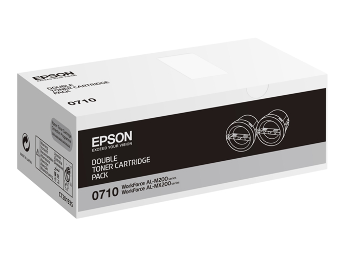 Cartucho de Tóner Original EPSON negro, 2 x Negro, Alta, S050710, 5.000 Páginas, C13S050710