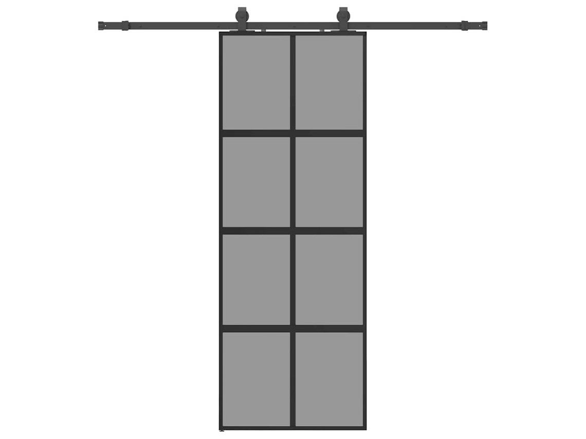 Puerta Corrediza Vidaxl Negro Cristal