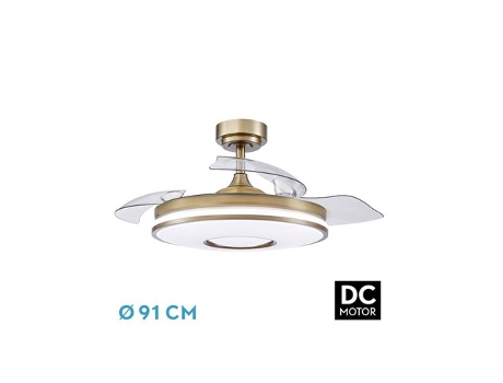 Ventilador DC 48W Dani Cuero 3 Aspas FABRILAMP