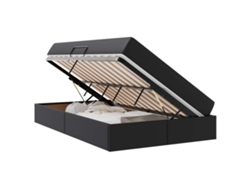 Vidaxl Cama Con Almacenamiento Y Colchón Con Colchón 2 Pcs Negro Cuero