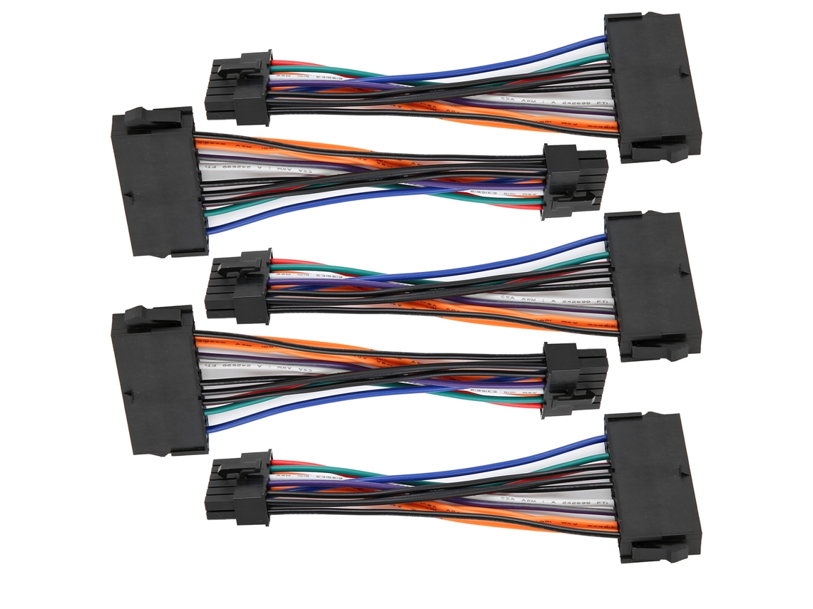 5 Adaptadores De Cable De Alimentación Atx De 24 Pines A 12 Pines Con Conector De Cobre Y Pvc, 15 Cm, Para Ordenador De Sobremesa