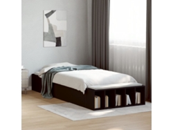 Estructura De Cama Madera De Ingeniería Negra 75x190 Cm