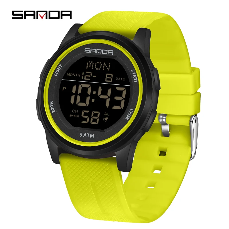 Reloj Electrónico Deportivo Para Exteriores (verde), Despertador, Temporizador, Resistente Al Agua.
