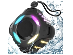 Altavoz Bluetooth resistente al agua IPX7, altavoz de ducha con luz multicolor (negro) CHRONUS