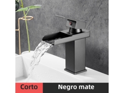 Grifo Monomando Moderno De Acero Inoxidable Para Agua Caliente Y Fría (estilo C Negro - Corto)