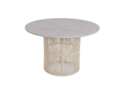 Mesa Redonda Comedor Mdf Ratán 120x120x75cm