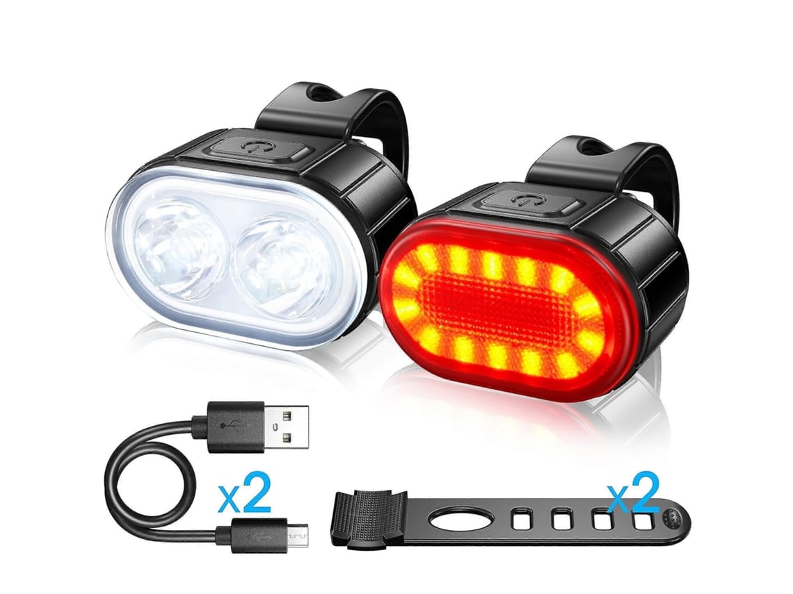 Rebe-2023 Luz De Bicicleta Led, Cargable Usb Luz Delantera Y Trasera, Impermeable Ipx5 Luces De Bicicleta (shikai)