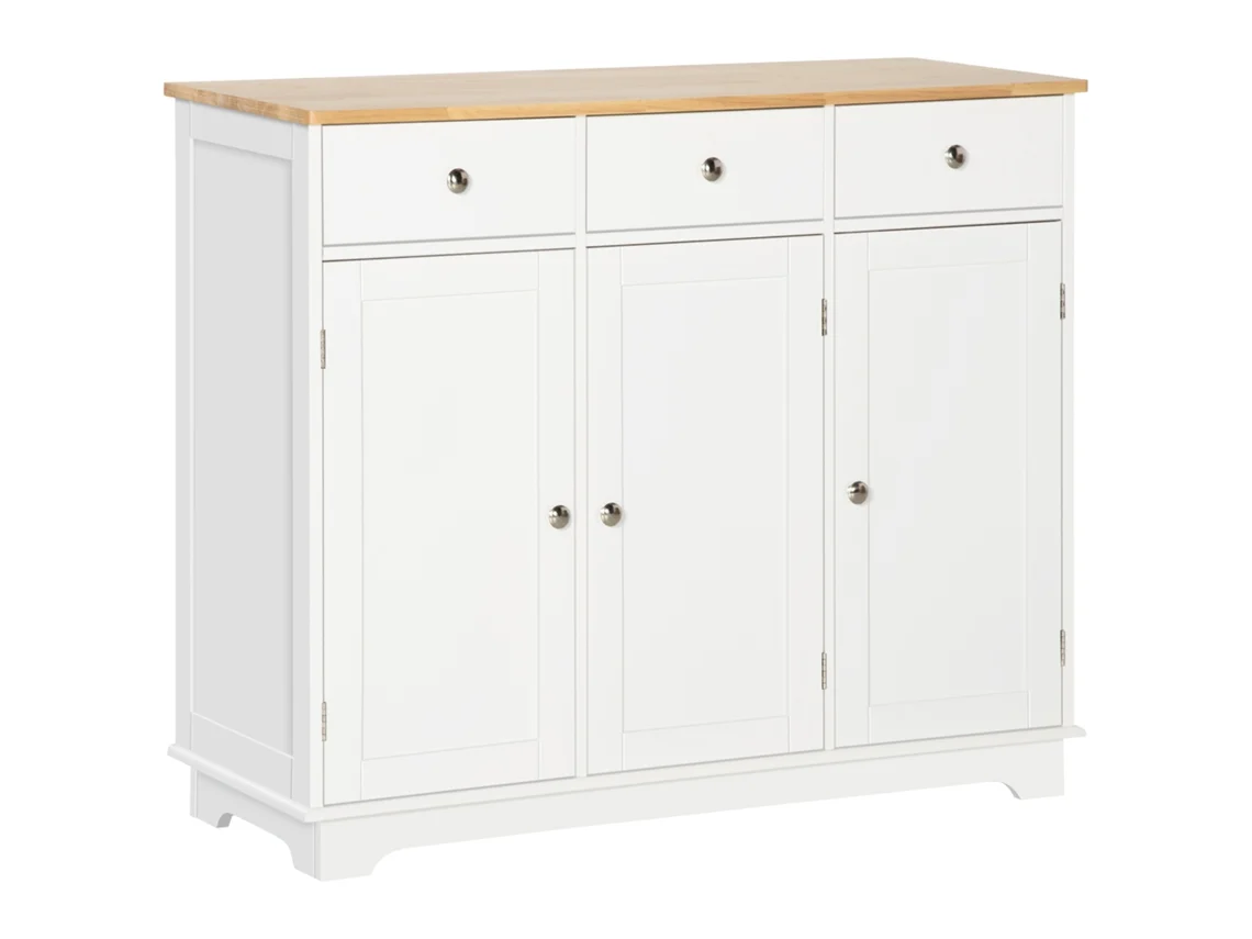 Aparador moderno con 2 puertas, estantes ajustables y efecto mármol 80x39,1x76cm ZENCORE SERVICES