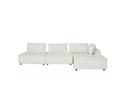Sofá rinconera 4 plazas blanco STAVA CONCEPT U