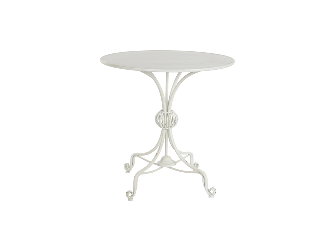 Mesita auxiliar de metal blanco, 81x81x81,5 cm, ALEXANDRA HOUSE LIVING