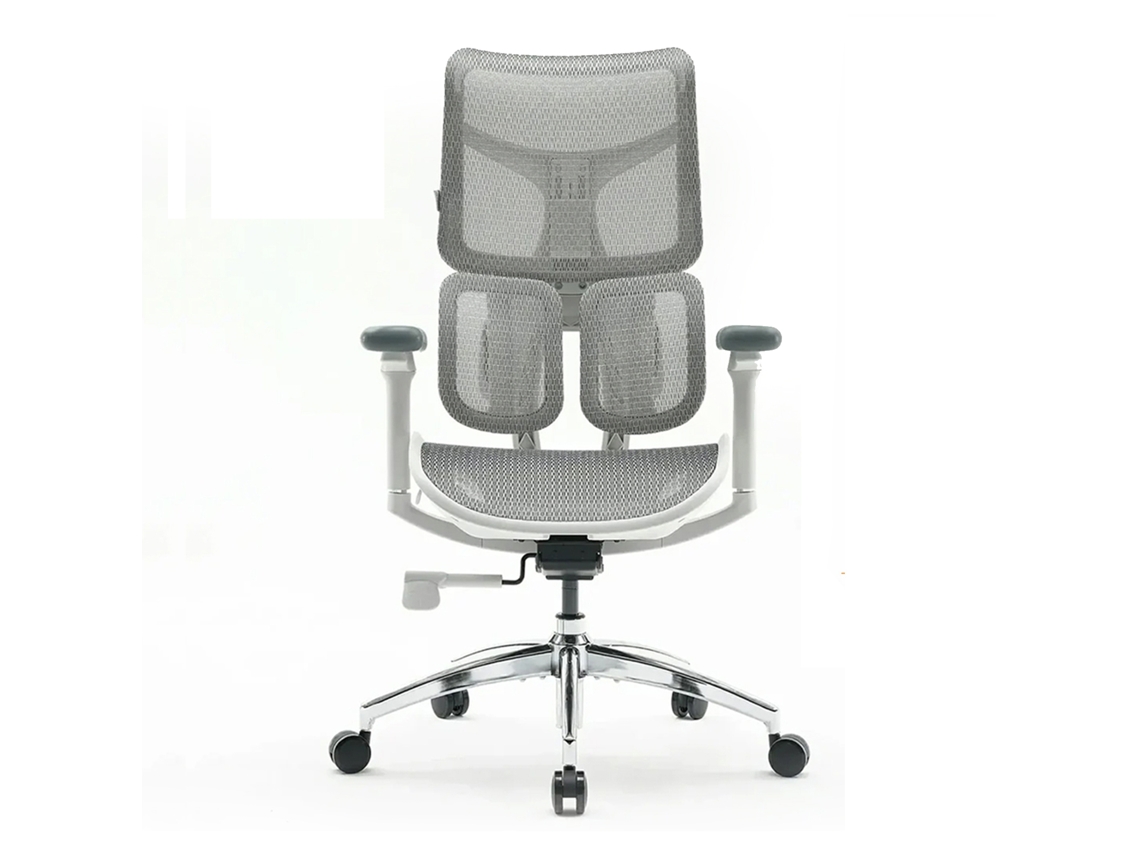 SIHOO Doro S100: Silla ergonómica con soporte lumbar doble, respaldo 5x regulable, reposabrazos 4D y certificado BIFMA/SGS. Blanco.