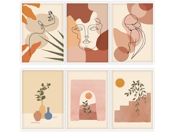 Arte Lineal Abstracto, Posters De Arte De Pared Minimalista, Dibujo De Rostro Femenino Impermeable