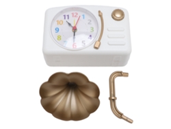 2026reloj De Mesa Antiguo Gramófono Con Alarma Operado Por Pilas Decorativo Para Dormitorio Oficina Blanco