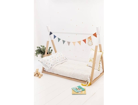 Colcha Infantil y Funda de Almohada SOKIOS (160 x 270 - Poliéster - Blanco)
