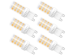 Bombillas Led Regulables G9, 4w (equivalente A Halógena De 40w), 480lm, Blanco Cálido 3000k, Paquete De 6