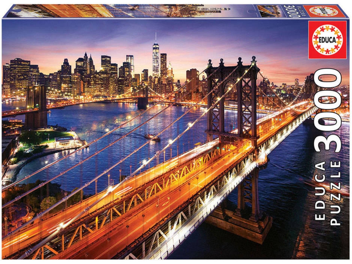 Puzzle EDUCA 3000 Manhattan Al Atardecer (Edad Mínima: 12 Años - 3000 Piezas)