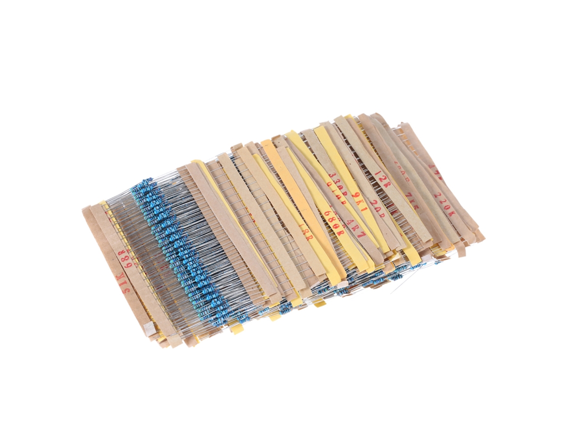 Kit De Resistencias De Película Metálica 1/4w 2000pcs 100 Valores De 1 Ohm A 1m Ohm Componentes Electrónicos