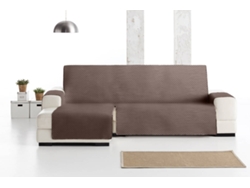 Funda acolchada e impermeable para Chaise Longue orientación izquierda Luke (290 cm - Marrón)