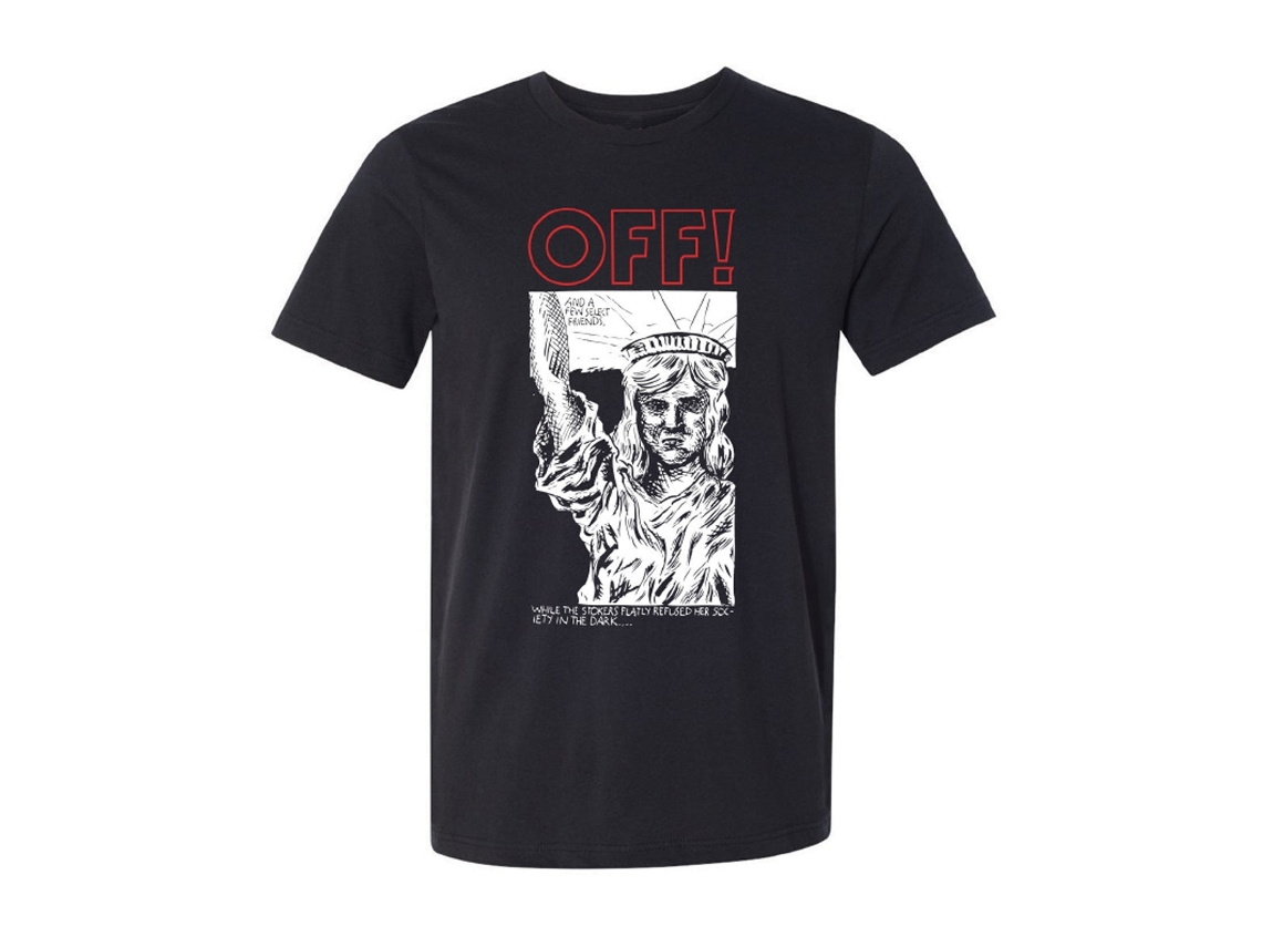 Off! Statue Of Liberty Black T-shirt Rockinstone Unisex Adults Best Sellers Size:m