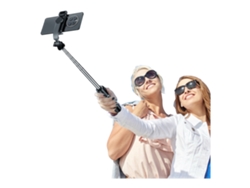 Trípode plegable para selfies con palo estabilizador inalámbrico Bluetooth en acero inoxidable.