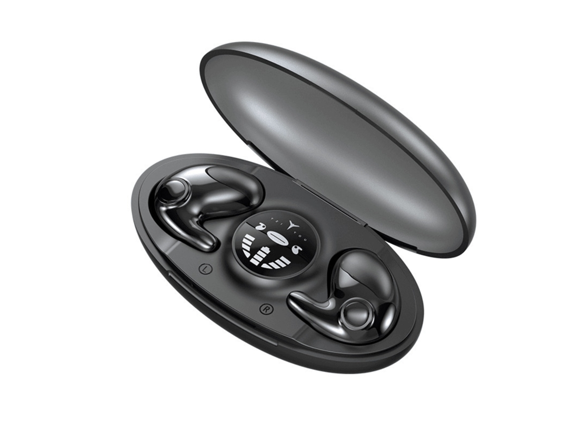 Auriculares Bluetooth 5.3 Invisibles Para Dormir, Diseño Fino Inalámbrico, Control Táctil Y Estuche Con Pantalla Led (negro)