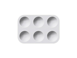 Palet rectangular de plástico con 6 cavidades - Politec