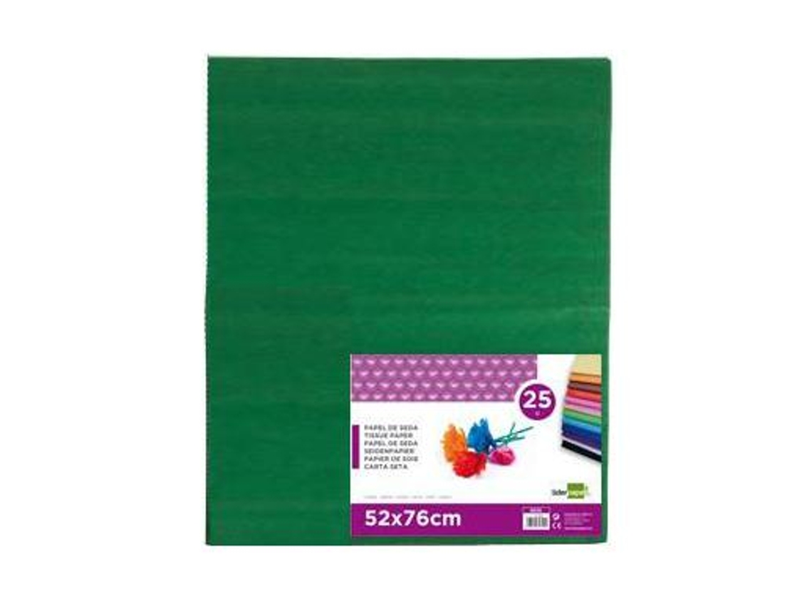 Papel Seda Liderpapel 52 X 76 Cm 18 Grs Verde Escuro Emb. 25 onzas