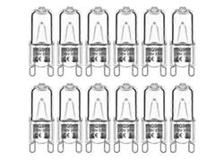 Rebe-12 Pack Bombillas Halógenas G9 33w 230v 2800k Luz Blanca Cálida 380lm Regulable Sin Parpadeo Cápsula Clara Blanco
