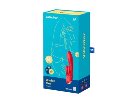 Estimulador SATISFYER Double Flex Vibrador Rojo Con App 1 Unidad