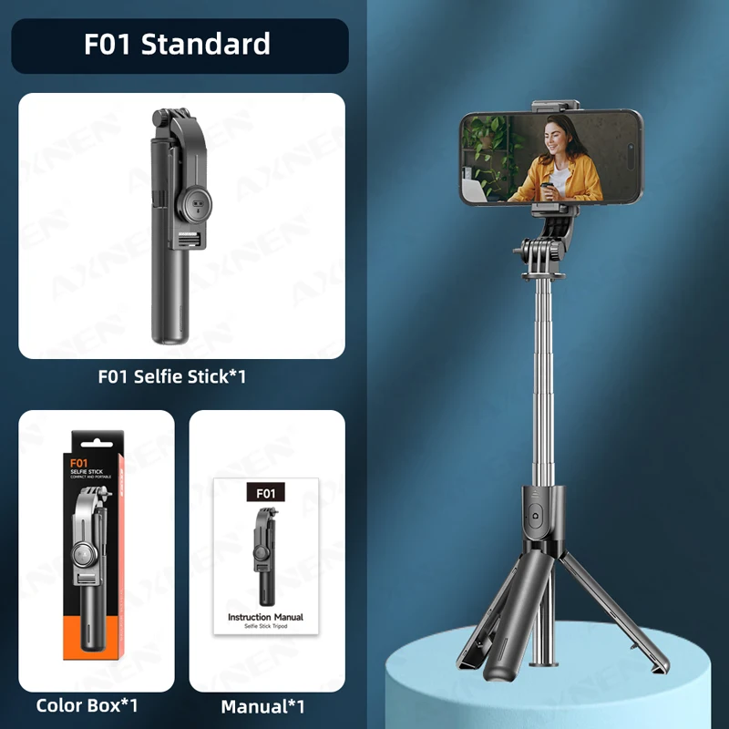 Palo selfie con trípode Bluetooth, soporte de mesa, soporte para teléfono móvil, control inalámbrico, para teléfonos móviles, opción de luz de relleno, palo selfie con trípode básico