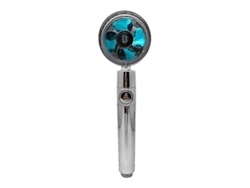 Ducha de 360 grados que ahorra agua con alta presión, caudal, ventilador y absorción de lluvia.