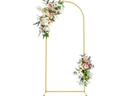 Arco de metal, construcción duradera, ideal para eventos, dorado, H2m OEM (78,7 pulgadas)