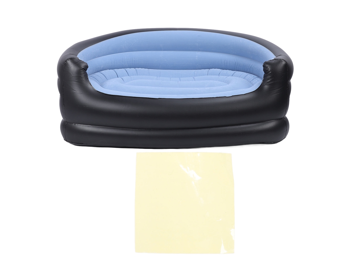 Sillón Hinchable De Pvc Y Terciopelo, Impermeable, Cómodo, Portátil, Sofá De Aire Para Exteriores, Azul