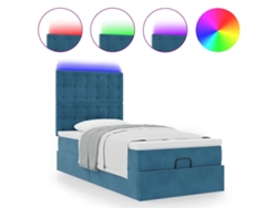 Maison Exclusive - Estructura Cama Otomana Colchones Terciopelo Azul Oscuro