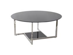 Mesa Centro Acero Cristal Negro 100x100x45cm