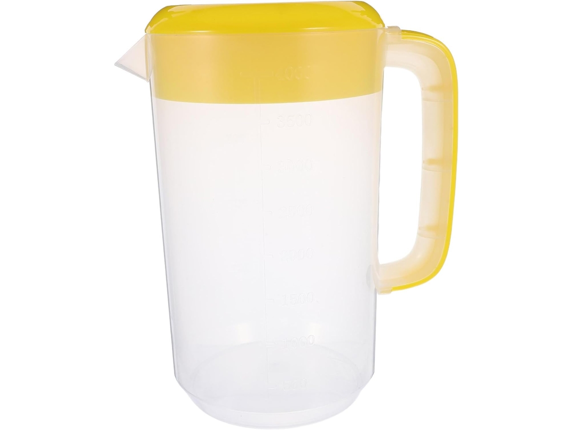 Jarra De Plástico Transparente De 4000ml Com Alça E Tampa Confortáveis.