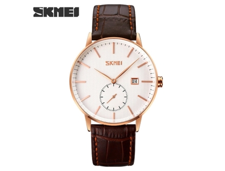 Relojes de pulsera para hombre Relojes analógicos de cuarzo para hombre con correa de cuero-Plata VEANXIN