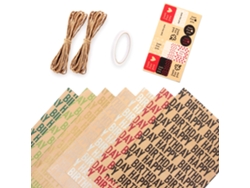 Papel de regalo de feliz cumpleaños, papel kraft ecológico, diseño multicolor