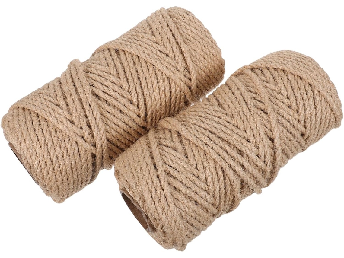 Paquete De 2 Rollos De Cuerda De Yute Trenzada De 5 Mm X 50 M