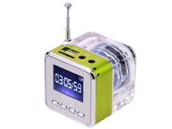 Reproductor De Música Mp3/4 Portátil Con Altavoz, Radio Fm, Usb Y Tarjeta Tf - Verde