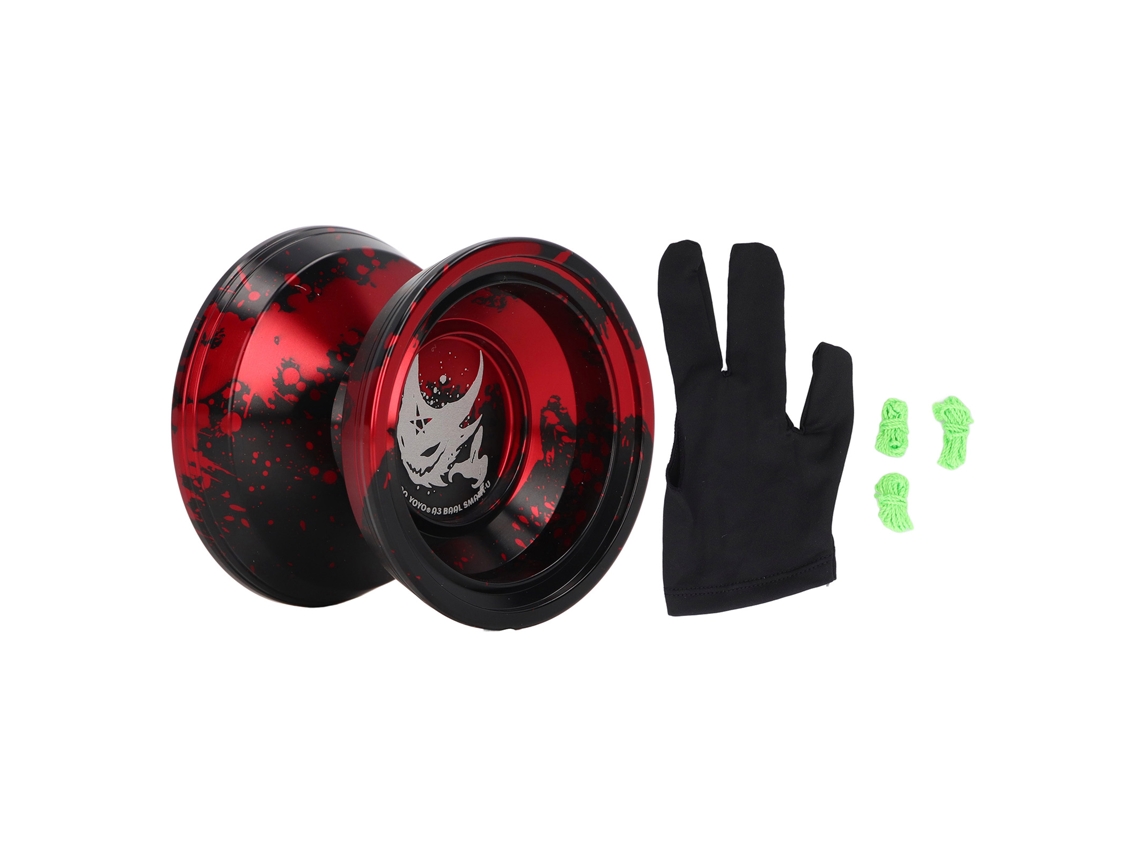 Ats-yoyo Inestable Con Rodamiento Aleación Rotación Estable Guante Cuerda Juguete Niños Rojo Negro
