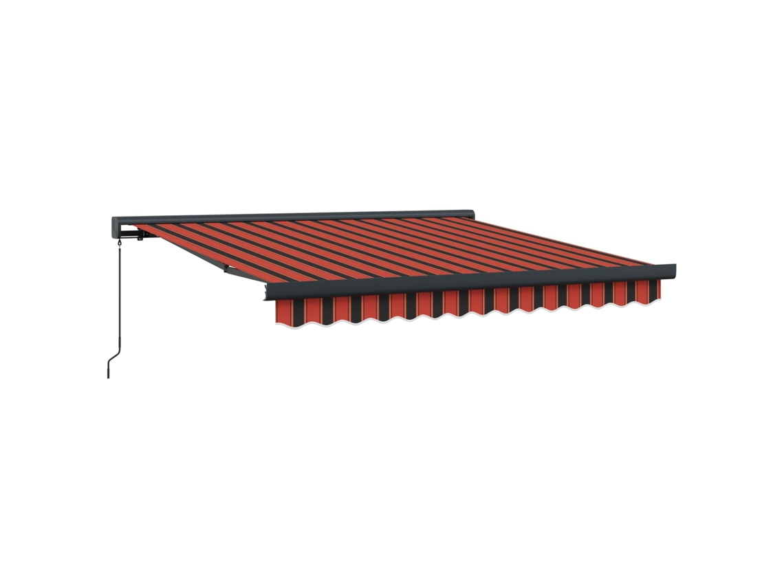 Maison Exclusive - Toldo Retráctil Rojo Y Negro 350 X 250 Cm Tela Y Metal