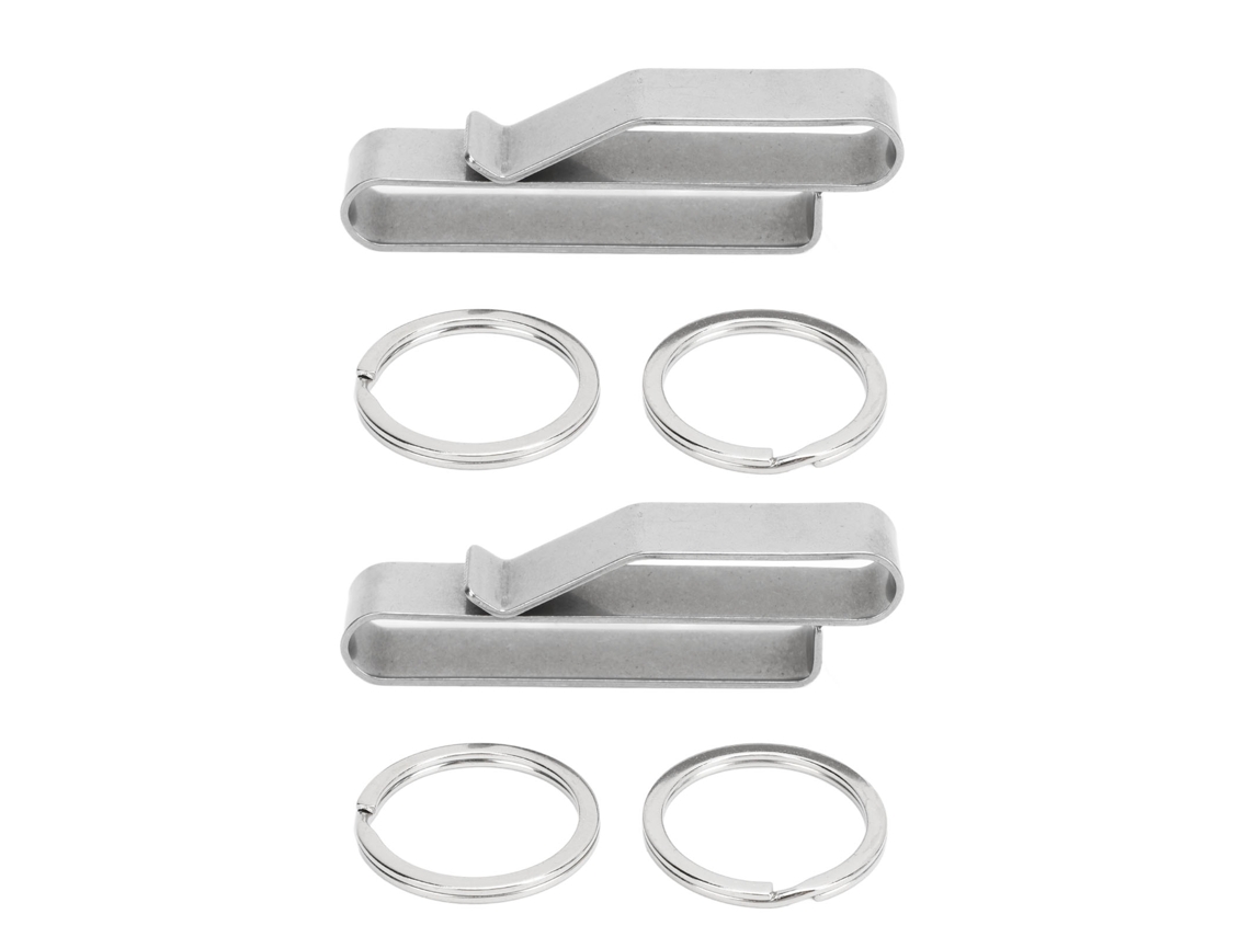Soporte Para Llaves De Cinturón De Acero Inoxidable Con Anilla Para Llaves Y Clip De Liberación Rápida Para Policía Y Fuerzas De Seguridad - Plateado
