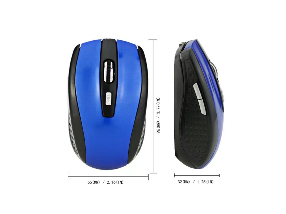 YIZHOOD 2.4G USB óptico inalámbrico Mouse6D para computadora portátil juegos inalámbricos diseñado ergonómicamente azul