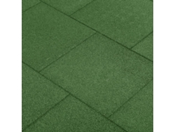 Losetas De Goma Protección De Caídas 6 Unidades Verde 50x50x3cm
