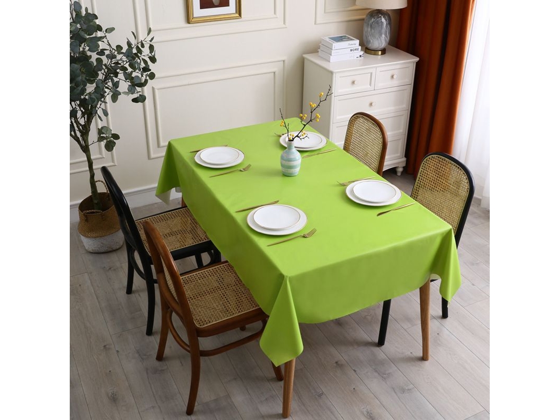 Rebe-mantel Rectangular De Pvc Color Sólido Resistente Al Agua Y Aceite 54x108 Pulgadas Para Mesa, Fiesta Y Camping Verde Manzana