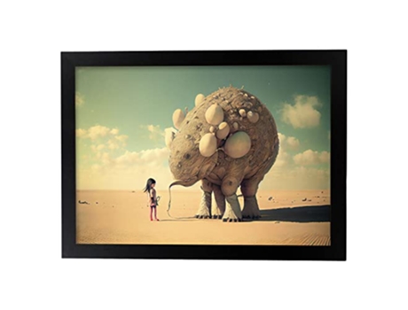 NACNIC Poster Criatura En Estilo Surrealismo Cinematográfico Ilustraciones Y Grabados De Historieta Abstracta Y Artística A3 Marcos Negros