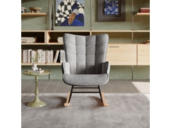Sillón Mecedor De Felpa Teddy,estructura De Madera Y Metal,asiento Confortable,diseño Moderno Para Salón,dormitorio O Balcón,gris Oscuro