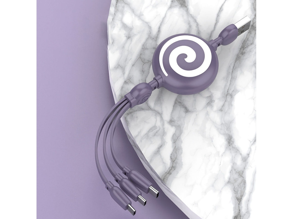 Cable De Datos Retráctil 3 En 1, Carga Rápida Para Apple, Android Y Huawei