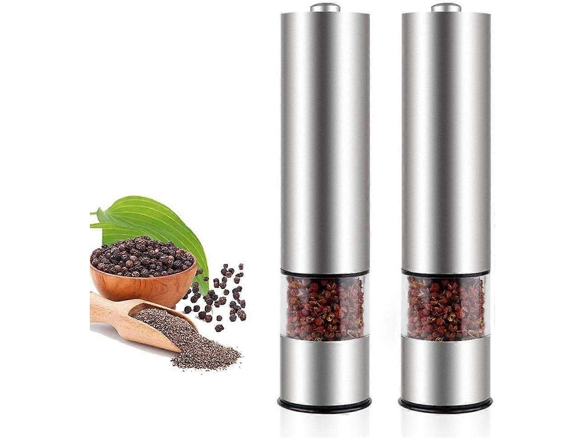 Molinillo de pimienta eléctrico Modrad, molinillo de sal y pimienta de acero inoxidable, juego de molinillo de especias automático ajustable. Rosewell